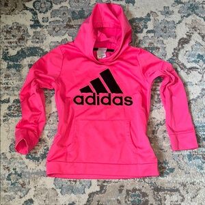 Adidas Pink and Black Hoodie Sweatshirt